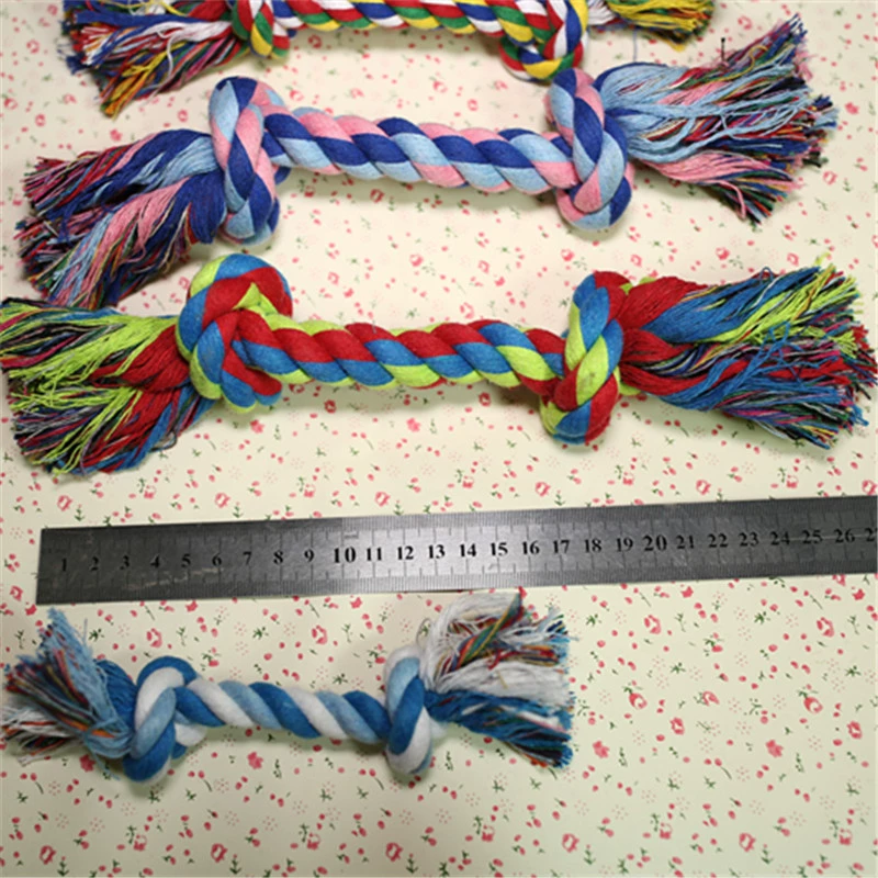 Трехпрядная хлопковая верёвка для кармана с drawstring, двойной узел, клык, игрушка для питомца, зубная чистка, верёвка производитель оптовая