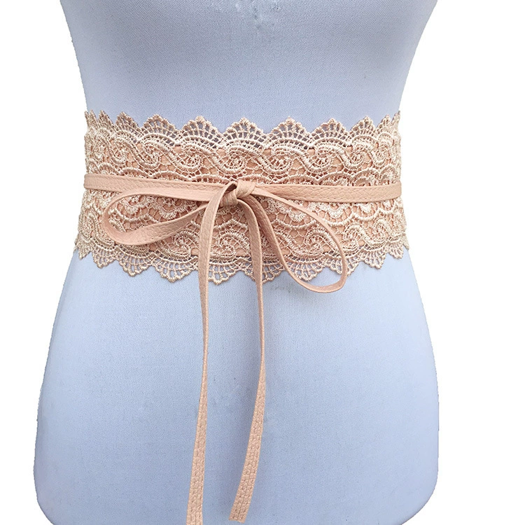 Кружевной пояс с пряжкой, ремешок из PU, широкий пояc- Corset стиль в европейском стиле, 210 см, многоцветный