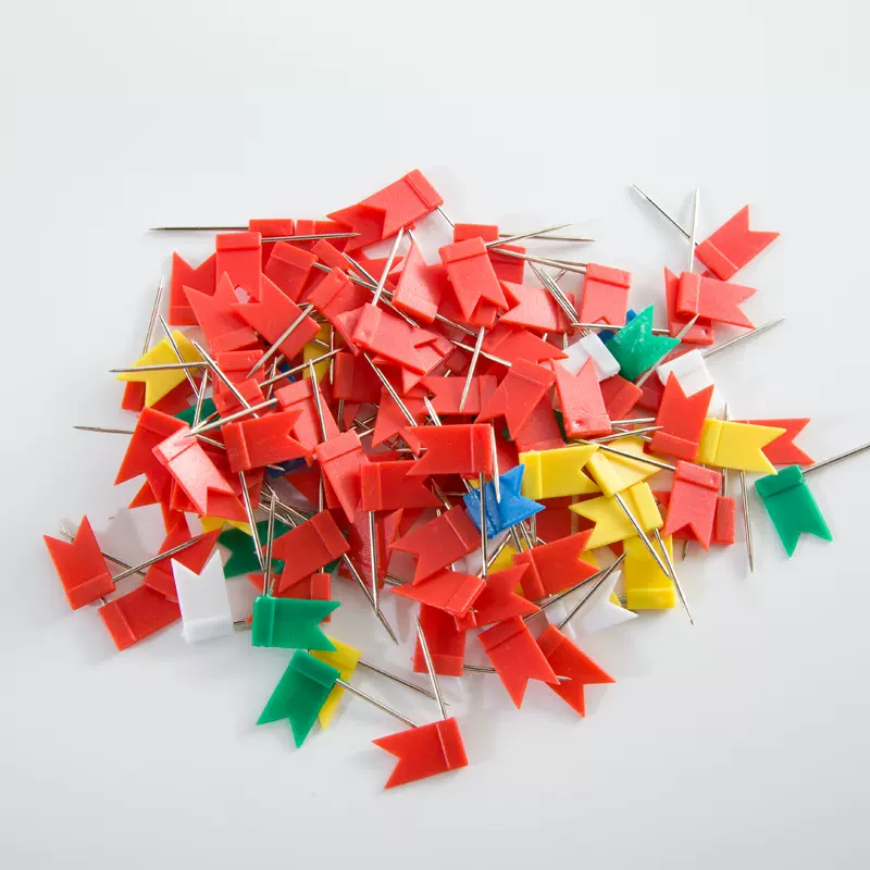 厂家供应彩色旗钉小旗帜红旗钉软木工字钉地图插钉按订标记国旗针