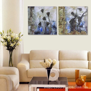 现代客厅油画定制卧室床头挂画酒店装饰画宾馆背景墙壁画工厂批发