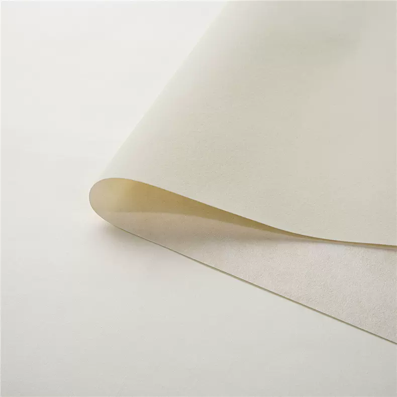优选米黄无纺布水刺底平绒植绒布眼镜盒手表包装盒绒布料背自粘胶