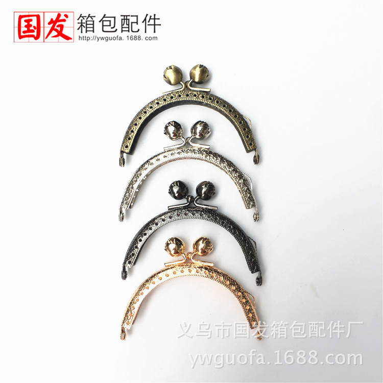 8.5CM semicircular en relieve rosa boca de oro DIY boca de oro bolsa de oro bronce oro ligero