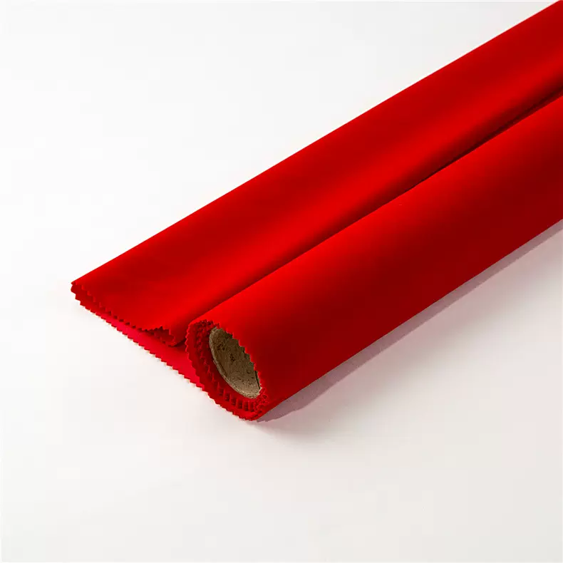 优选供应大红色棉布底长毛植绒布手袋酒袋包装袋类柜台展示布料