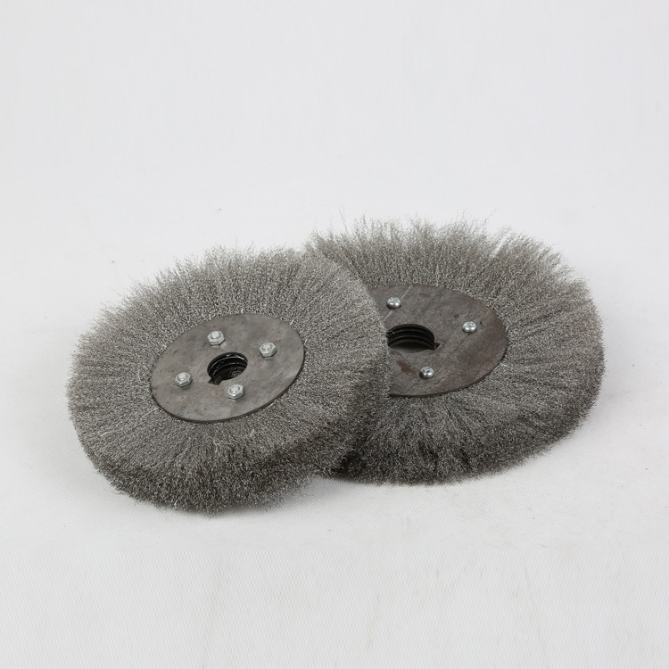 不锈钢金属打磨轮 平型不锈钢丝轮 平行钢丝刷加厚