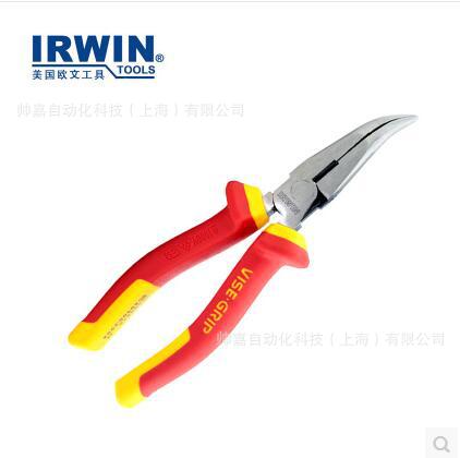 美国IRWIN欧文工具 VDE1000V 绝缘耐压弯嘴钳 10505870 8"/200mm