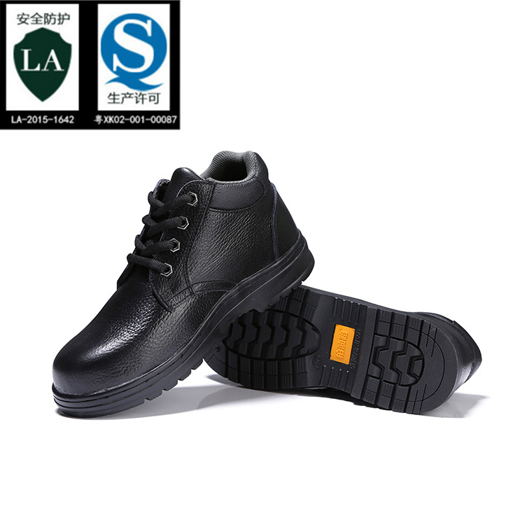 黑色通用深圳钢包头橡胶防滑劳保鞋男防砸防刺穿鞋