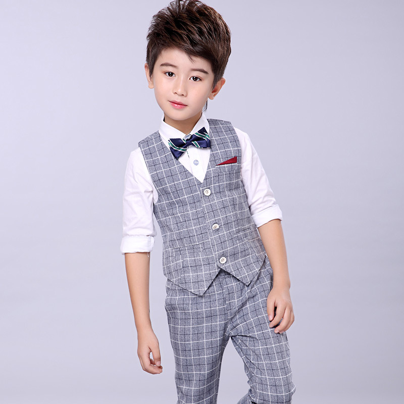 Autumn vest for boys, children's set, piano performance costume, dress 4