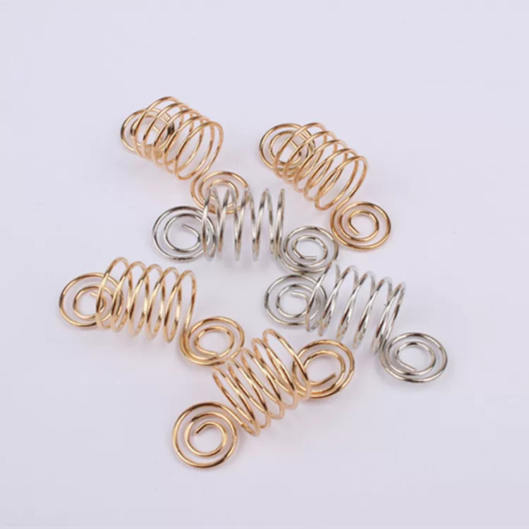 Spiral Hair Coil Hair Accessory, Electroplated Gold & Silver, Small Dreadlock/Faux-Extension Charm