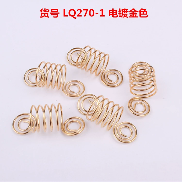 Spiral Hair Coil Hair Accessory, Electroplated Gold & Silver, Small Dreadlock/Faux-Extension Charm