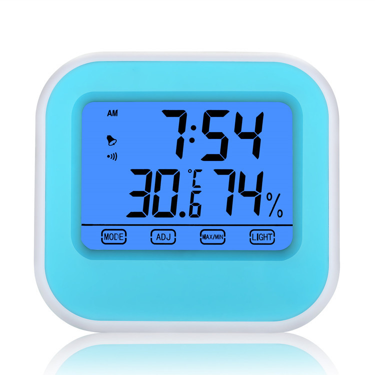 触摸屏电子温湿度计 室内 夜光数显温度计高精度电子温湿度计 带