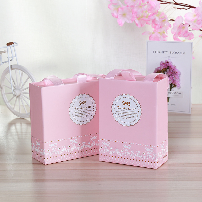 Caja de regalo de cajón extraíbles portátil rosa pequeña y fresca Caja de dulces de graduación Caja de regalo de mano Caja de embalaje de regalo
