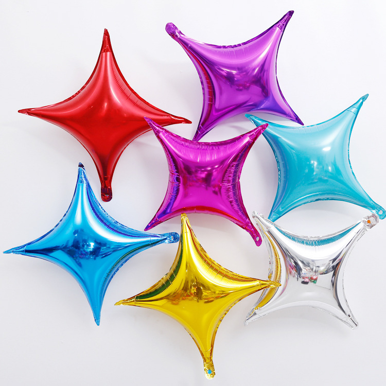 Wedding holiday party decoration supplies 10 inch light board four corner star aluminum foil balloon star aluminum film balloon wholesale