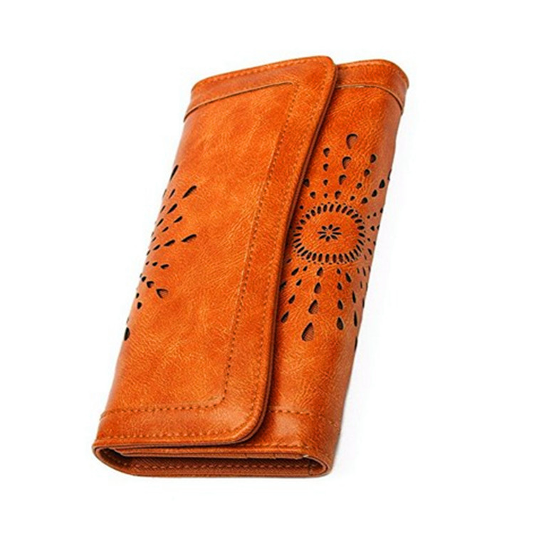 European and American new women's leather wallet credit card clutch Holder long wallet fixed ogo factory wholesale