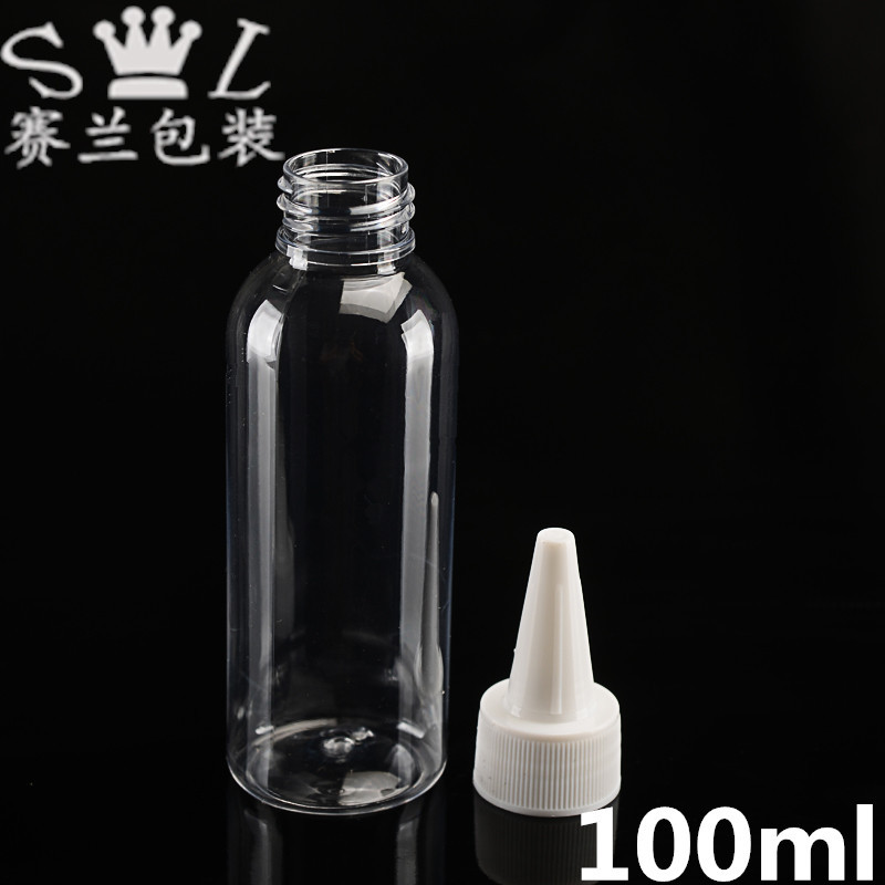 PET 100ml 透明塑料瓶 配尖嘴盖电发水盖 墨水油 喷漆瓶 乳液瓶