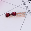 Crystal, hairgrip, hair accessory, bangs with bow, Korean style, wholesale