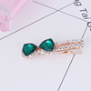 Crystal, hairgrip, hair accessory, bangs with bow, Korean style, wholesale