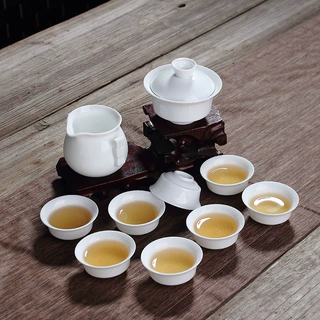 跨镜专供陶瓷高白瓷茶具套装特价茶海功夫整套茶杯礼品支持logo
