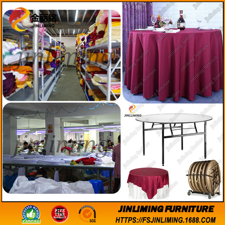 Fábrica al por mayor Hotel de la boda jacquard mantel de estilo europeo Hotel Mesa Redonda de algodón mantel de lino paño de comedor mantel colorido