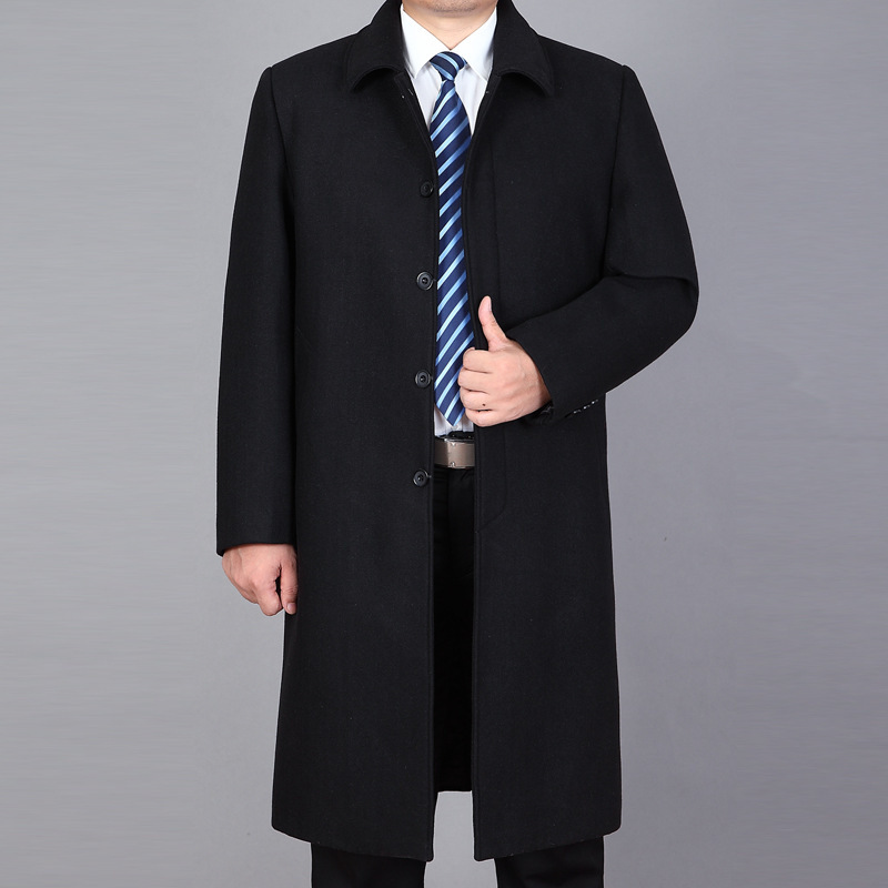 Men's coat lapel men's woolen coat coat factory wholesale long trench coat supply Amazon