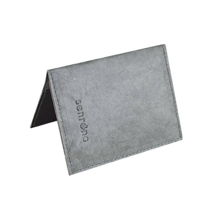 Fashionable Pu Leather Short Wallet Customized for Men and Women Dupont Paper Suede Id Wallet Thin Foldableing Retro Card Holder