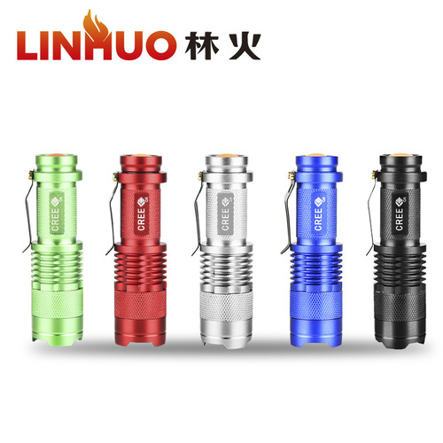 Manufacturer wholesale Q5 dimmable mini high-power flashlight SK68 two-in-one power portable retractable zoom flashlight