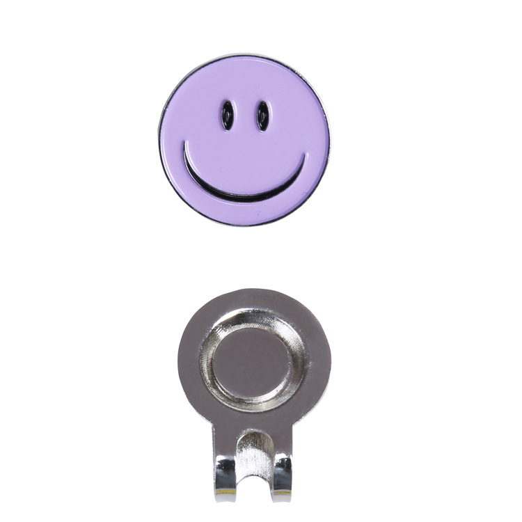 Yuofan fuente de suministro en stock Fábrica de comercio electrónico jaja cara sonriente sonrisa clip magnético de metal suministros clip de sombrero de golf
