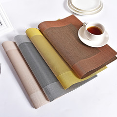 Nordic Japanese style woven twill double frame dinner plate heat insulating Western-style bowl dining table PVC coaster Teslin placemat