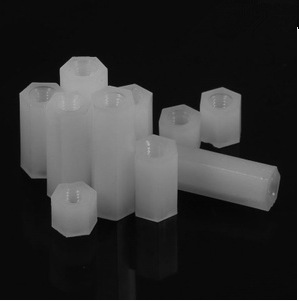 HTP-2 m2双通内螺纹隔离柱尼龙螺纹间隔柱塑料垫高螺丝柱螺母白黑