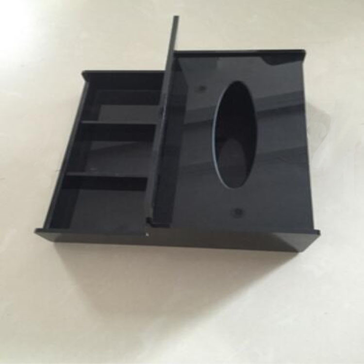 厂家批发酒店牙具亚克力收纳盒黑色磨砂卫生间一次性冼漱用品托盘