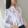 新款立领长袖宽松女衬衫