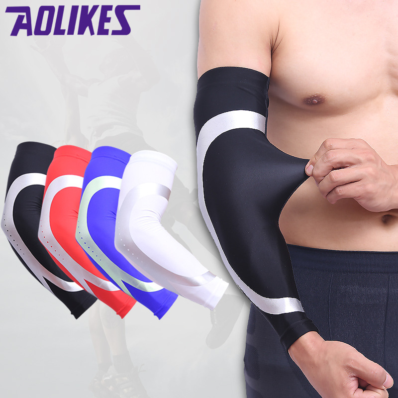 Equipo de protección de baloncesto deportes brazo protector alargado codo guardia muñeca hombres y mujeres sudor-wicking brazo manga fabricante