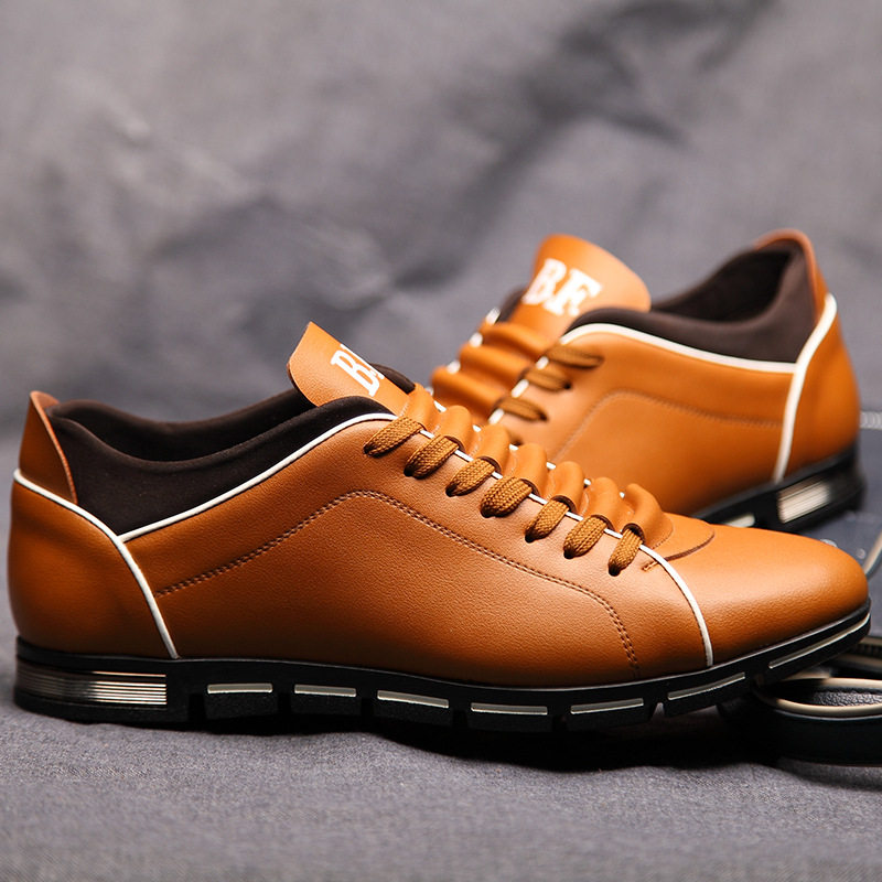 Giày thể thao nam sneaker phong cách Hàn Quốc cổ thấp, đế phẳng, dây thun co giãn, size lớn 38–48 — Giày một lớp màu nâu, Giày một lớp màu xanh lam, Giày một lớp màu đen, Giày một lớp màu đỏ