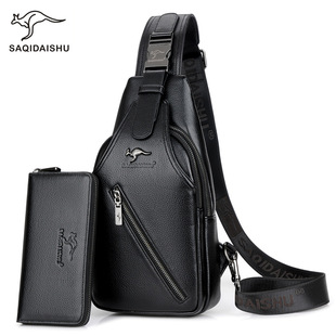 Saqi kangaroo new fashion Men's bag casual outdoor shoulder messenger bag men's business chest bag factory direct sales