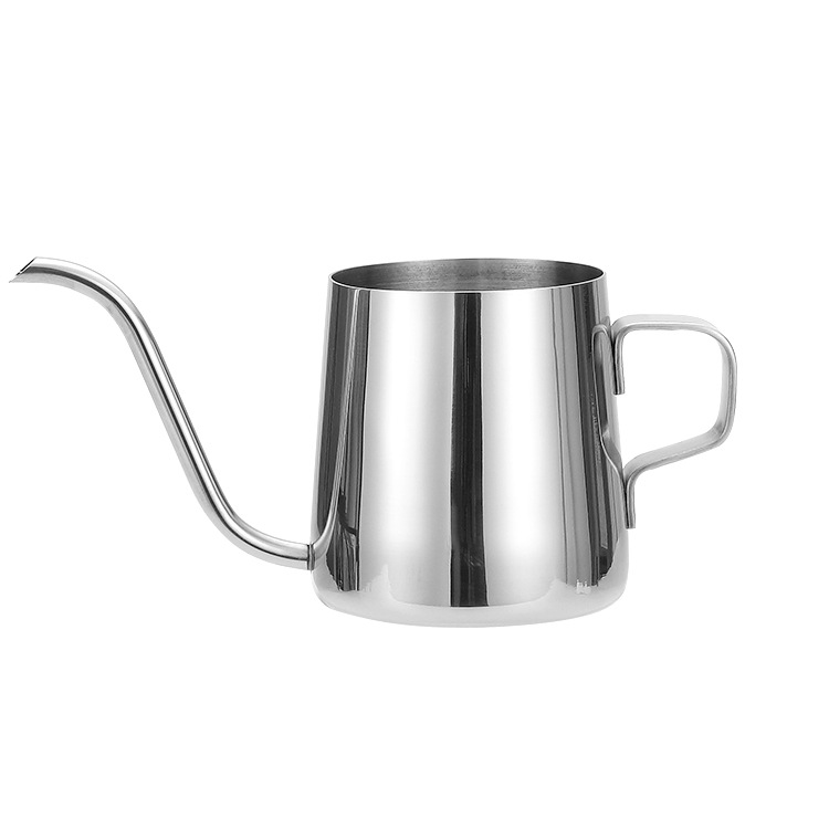 304 de acero inoxidable 250ml 350ml olla de mano pequeño mini cafetera hogar boca delgada boca larga olla oreja colgando olla