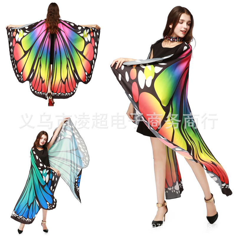 Cloak rotating butterfly shawl decoration butterfly cloak European and American belly dance butterfly wings wholesale