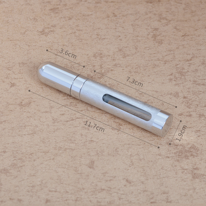 12ML botella de perfume de aluminio electroquímico ventana perfume botella de vidrio perfume portátil sub-botella de spray cosmético