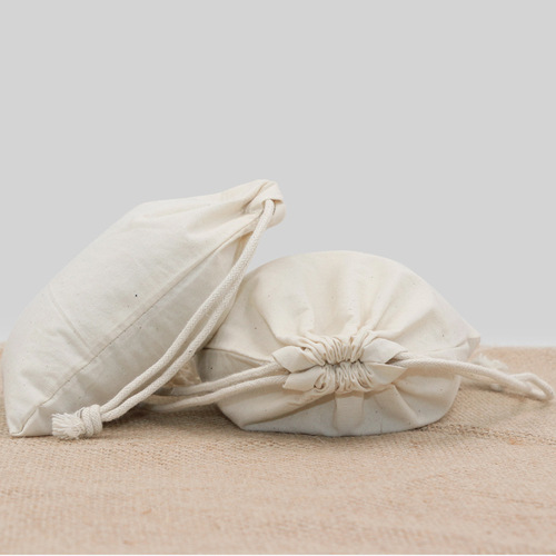 Cotton drawstring bag with custom logo large pure cotton flour tangerine peel rice packaging bag marinade bag drawstring small bag
