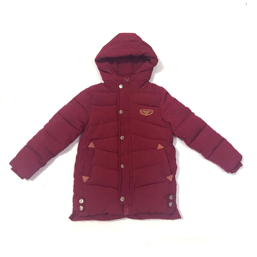 Children's winter cotton jacket, long sleeve, thick outerwear for boys, middle-sized children cotton coat, children's flight mark cotton clothing