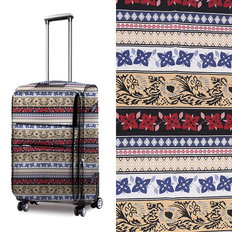 厂家直供 涤棉色织提花布 箱包鞋材时装民族风提花面料 现货批发