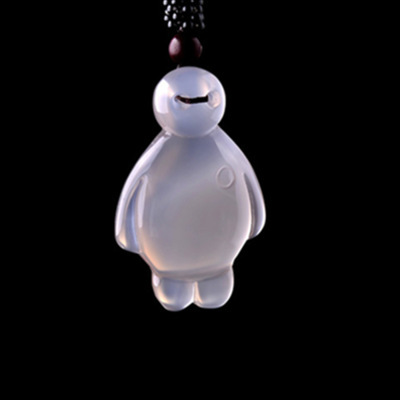White Jade Agate Guanyin Buddha Pendant Ice White Agate Peace Seal Lucky Bean Locust Leaf Jade Pendant Wholesale 