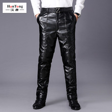 皮裤男机车男加绒男护腰护膝双层加厚男休闲百搭