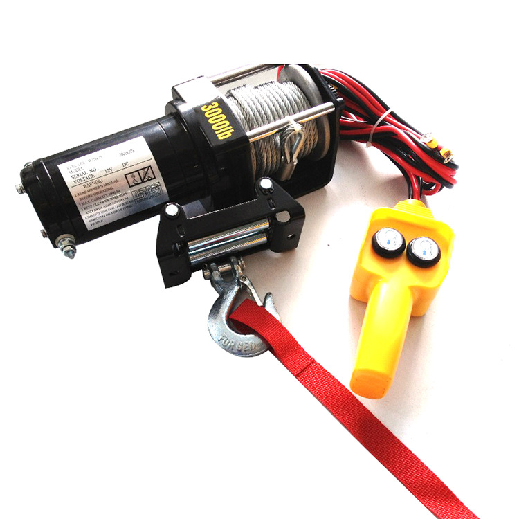 厂家直销电动绞盘3000LB 车用电动绞盘 钢索电动绞盘