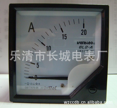 长城电表厂 6L2 20A 直接式 交流电流测量仪表/直通 76X76 指针式