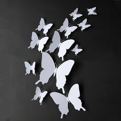 White butterfly single layer 12 wedding exhibition butterfly photography colorable pvc butterfly wall decoration 3d butterfly wall sticker