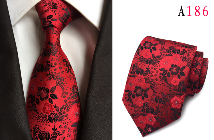 FUENTE fabricante poliéster jacquard material de los hombres corbata flor grande oreja moda corbata de moda en stock al por mayor