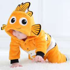 Promotional Single Layer Bodysuit for Autumn, Clownfish Design, for Infants and Toddlers, Outing Wear, H2376
