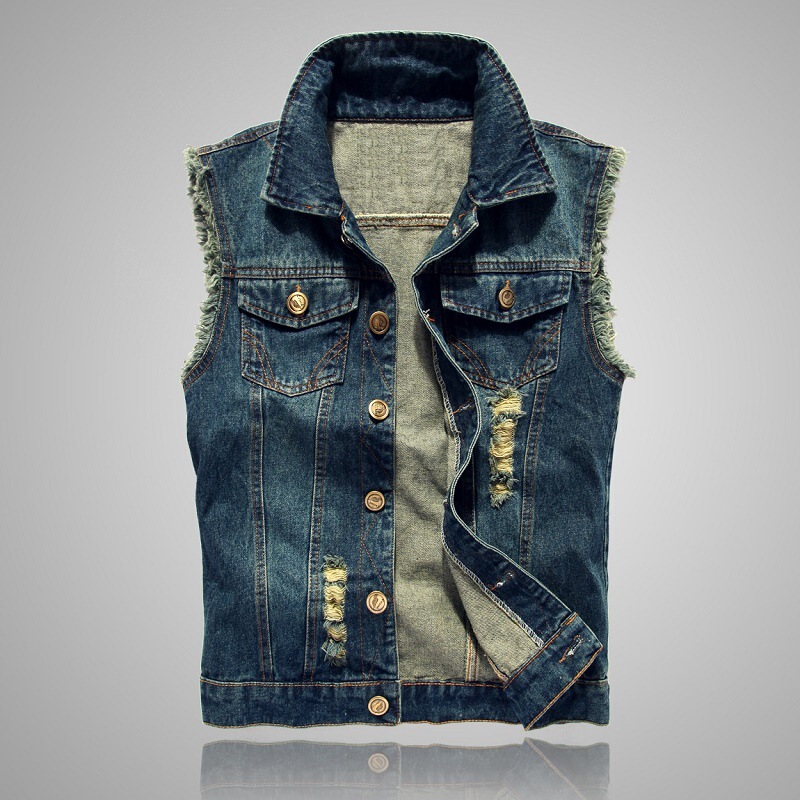 2026 Spring and Autumn Denim Vest for Men, Korean Style Sleeveless Slim Fit Summer Denim Vest Top, Large Size Trendy 2026 Spring and Autumn Denim Vest for Men, Korean Style Sleeveless Slim Fit Summer Denim Vest Top, Large Size Trendy