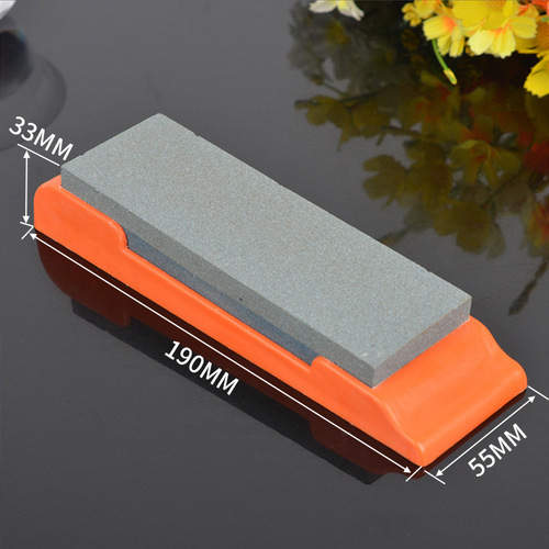 Brown corundum whetstone double-sided whetstone sharpener with base whetstone kitchen household whetstone stall supply