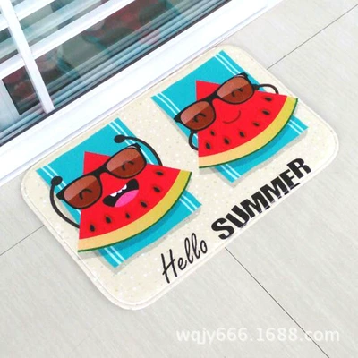 Dropshipping Suede Printed Floor Avtomobil döşəmə paspasları - watermelon-party-4060cm