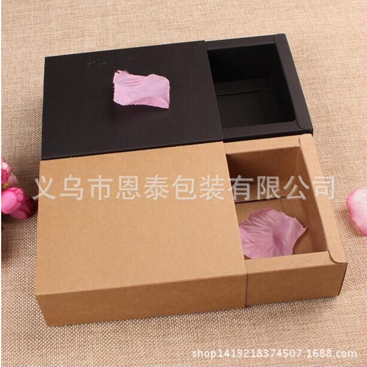 现货牛皮纸盒电子抽屉盒阿胶糕长方形礼品包装盒子花茶茶叶小礼盒